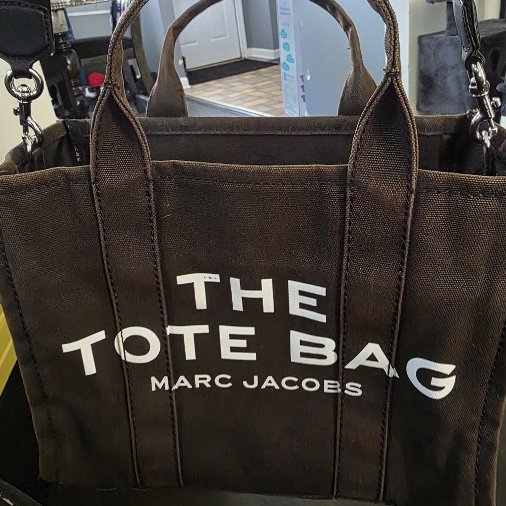 Marc Jacobs Brown Canvas 'The Tote Bag' Messenger Tote
